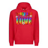 Red Everyone Deserves Love Pride Lgbtq Premium Hoodie - BundleAndBundleShop