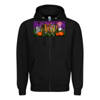 Black halloween mini license plate Zipper Hoodie - BundleAndBundleShop