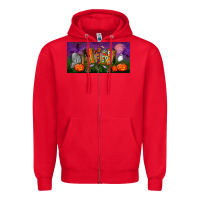 Red halloween mini license plate Zipper Hoodie - BundleAndBundleShop