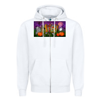White halloween mini license plate Zipper Hoodie - BundleAndBundleShop