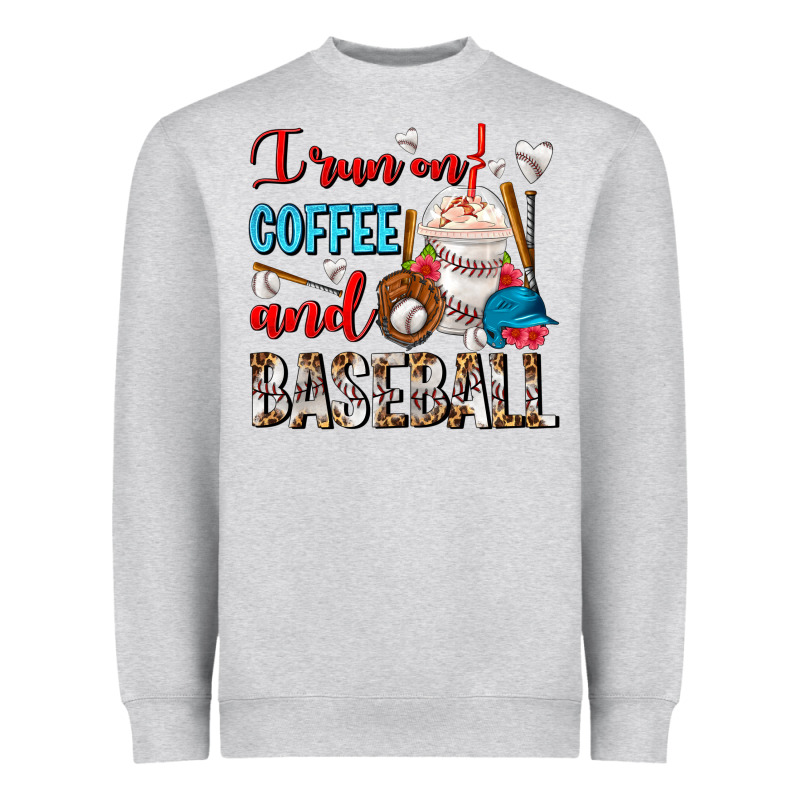 I Run On Coffee And Baseball Frappe Heavyweight Sweatshirt by FaDigitalArtStudio | Teevron
