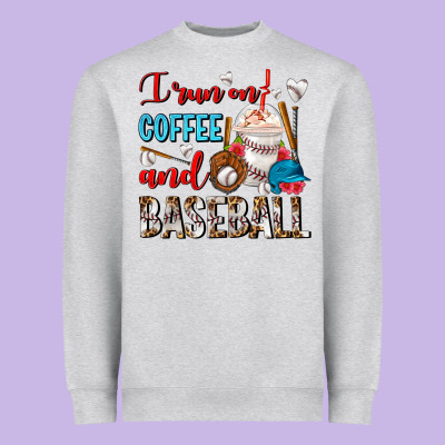 I Run On Coffee And Baseball Frappe Heavyweight Sweatshirt Designed By Fadigitalartstudio