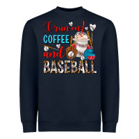 Navy I Run On Coffee And Baseball Frappe Heavyweight Sweatshirt - FaDigitalArtStudio