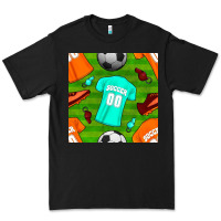 Black soccer ball uniform and shoes seamless pattern Premium Tee - BundleAndBundleShop