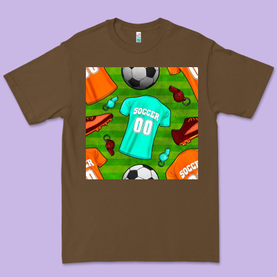 Soccer Ball Uniform And Shoes Seamless Pattern Premium Tee Designed By Bundleandbundleshop