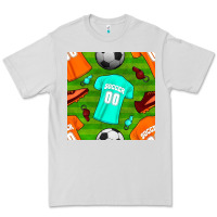 Dove Grey soccer ball uniform and shoes seamless pattern Premium Tee - BundleAndBundleShop