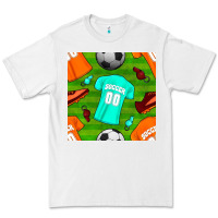 White soccer ball uniform and shoes seamless pattern Premium Tee - BundleAndBundleShop