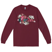 Burgundy strong cancer awareness Long Sleeve Tee - CowGirlArtShop