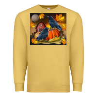 Antique Gold Fall Crow Premium Sweatshirt - LillyAllenDesigns
