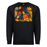 Black Fall Crow Premium Sweatshirt - LillyAllenDesigns