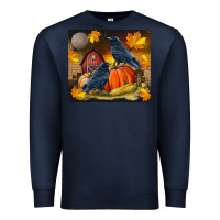 Navy Fall Crow Premium Sweatshirt - LillyAllenDesigns