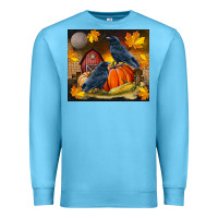 Ocean Blue Fall Crow Premium Sweatshirt - LillyAllenDesigns
