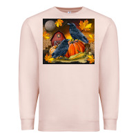 Pale Pink Fall Crow Premium Sweatshirt - LillyAllenDesigns