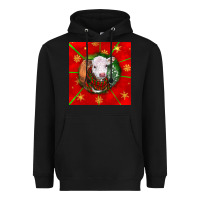 Black christmas hereford calf Heavyweight Hoodie - LillyAllenDesigns
