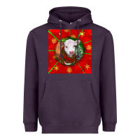 Plum christmas hereford calf Heavyweight Hoodie - LillyAllenDesigns