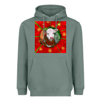 Sage christmas hereford calf Heavyweight Hoodie - LillyAllenDesigns