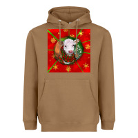 Toasted Coconut christmas hereford calf Heavyweight Hoodie - LillyAllenDesigns