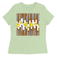 Matcha softball bat seamless pattern Ladies Tee - BundleAndBundleShop