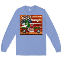 Colony Blue christmas truck with american flag Long Sleeve Tee - Jasminsmagicworld