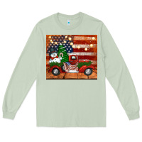 Matcha christmas truck with american flag Long Sleeve Tee - Jasminsmagicworld