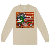 Mushroom christmas truck with american flag Long Sleeve Tee - Jasminsmagicworld