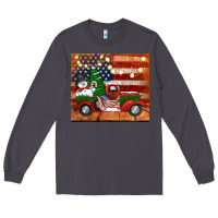 Smoke christmas truck with american flag Long Sleeve Tee - Jasminsmagicworld