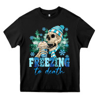 Black Freezing To Death Heavy Core Tee - MaliasSmallBusiness