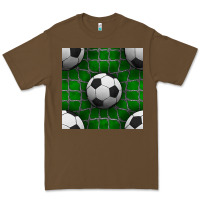 Cacao soccer ball with goal nets seamless pattern Premium Tee - BundleAndBundleShop
