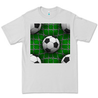 Dove Grey soccer ball with goal nets seamless pattern Premium Tee - BundleAndBundleShop