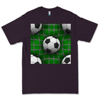 Plum soccer ball with goal nets seamless pattern Premium Tee - BundleAndBundleShop