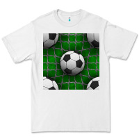 White soccer ball with goal nets seamless pattern Premium Tee - BundleAndBundleShop