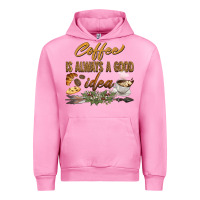 Fuchsia Pink coffee is always a good idea Urban Hoodie - BarkalooDesign