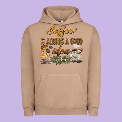 Coffee Is Always A Good Idea Urban Hoodie Designed By Barkaloodesign