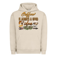 Pigment French Oak coffee is always a good idea Urban Hoodie - BarkalooDesign