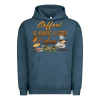 Pigment Midnight Navy coffee is always a good idea Urban Hoodie - BarkalooDesign
