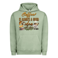 Pigment Oil Green coffee is always a good idea Urban Hoodie - BarkalooDesign