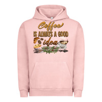 Pigment Salmon coffee is always a good idea Urban Hoodie - BarkalooDesign