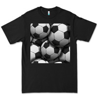Black soccer seamless pattern Premium Tee - BundleAndBundleShop
