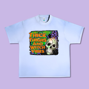 Thick Thighs And Witch Vibes Urban Heavy Tee Designed By Jahusdesignshop