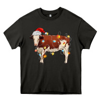 Asphalt Christmas cow Heavy Core Tee - MaliasSmallBusiness