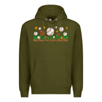 Army Green Baseball Glove With Leopard Libbey Glass Premium Hoodie - BundleAndBundleShop