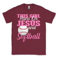 Burgundy This Girl Jesus And Softball Classic Tee - Bettercallsaul