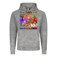 Cloud Rock happy hallothanksmas dinosaur Vintage Hoodie - texasbilliewilder
