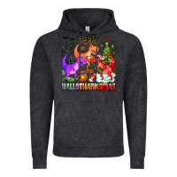 Vintage Black happy hallothanksmas dinosaur Vintage Hoodie - texasbilliewilder