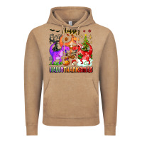 Vintage Coffee happy hallothanksmas dinosaur Vintage Hoodie - texasbilliewilder
