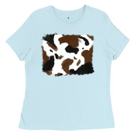 Baby Blue cowhide Ladies Tee - RanaPortraitStore