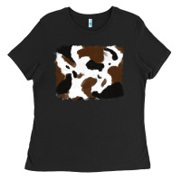 Black cowhide Ladies Tee - RanaPortraitStore
