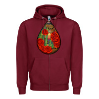 Burgundy mexican teardrop Zipper Hoodie - BundleAndBundleShop