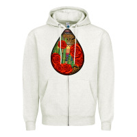 Oatmeal Heather mexican teardrop Zipper Hoodie - BundleAndBundleShop