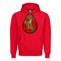 Red mexican teardrop Zipper Hoodie - BundleAndBundleShop